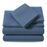 Bed Sheet Set Platinum Collection Hypoallergenic Brushed Microfiber 1800 Series Navy