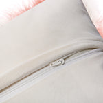 Pink Milky Cow Faux Fur Cushion Cover 18 x 18 inch