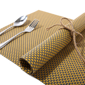 Yellow Heat-resistant Woven Place Mats Set of 4