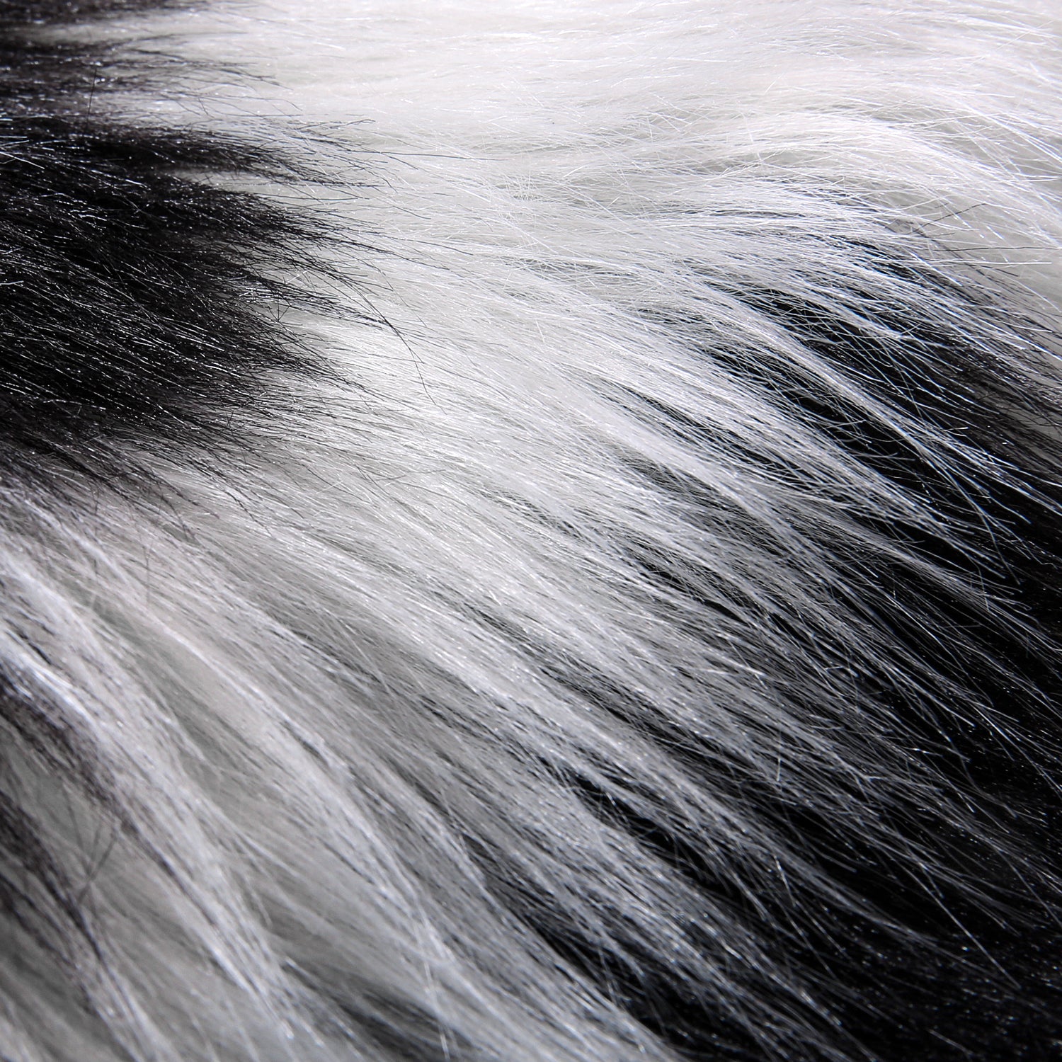 Black Milky Cow Faux Fur Cushion Cover 18 x 18 inch