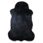 Black Soft Faux Sheepskin Fur Chair Couch Cover Area Rug
