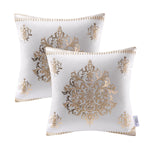 Luxury Golden Cotton Cushion Cover Set of 2