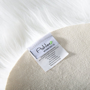 White Soft Faux Sheepskin Fur Chair Couch Cover Area Rug